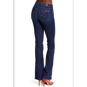 NWT 7 FOR ALL MANKIND  Iconic Bootcut Stretch Jeans NEW YORK DARK Sz 24 $198